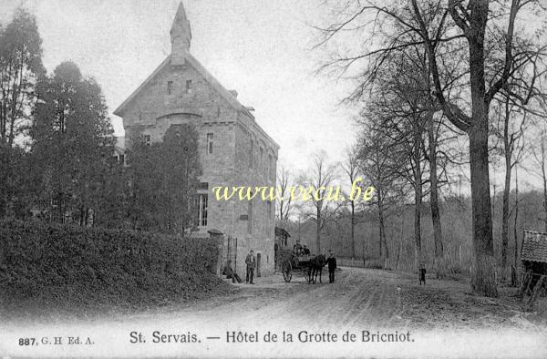 ancienne carte postale de St-Servais Hôtel de la grotte de Bricniot