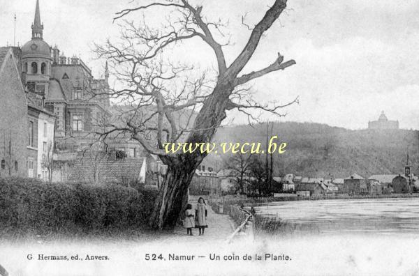ancienne carte postale de Namur Un coin de la Plante