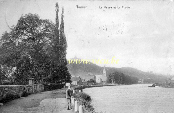 ancienne carte postale de Namur La Meuse et La Plante