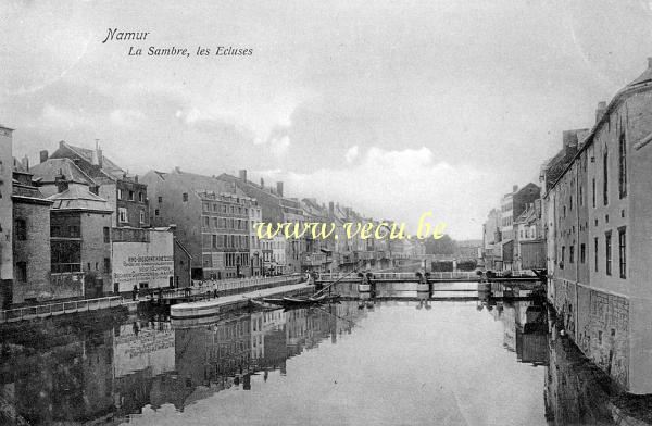 ancienne carte postale de Namur La Sambre, les Ecluses