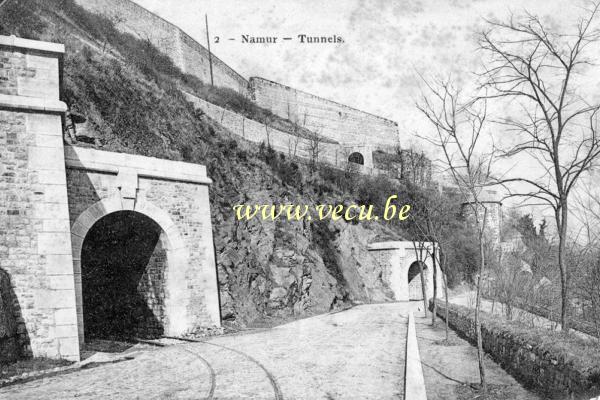 ancienne carte postale de Namur Tunnels
