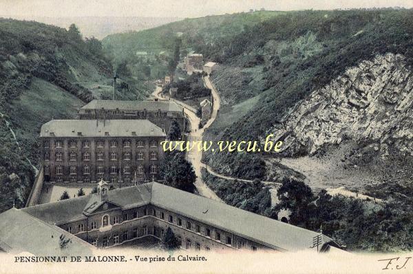 ancienne carte postale de Malonne Pensionnat de Malonne - vue prise du calvaire
