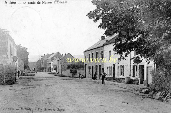 ancienne carte postale de Anhée La route de Namur à Dinant
