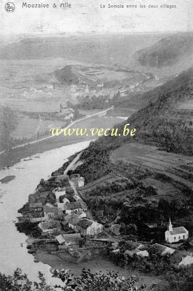 ancienne carte postale de Alle-sur-Semois Mouzaive et Alle - La Semois entre les deux villages