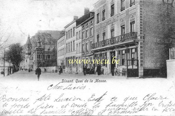 ancienne carte postale de Dinant Quai de la Meuse