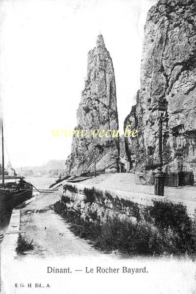 ancienne carte postale de Dinant Le Rocher Bayard