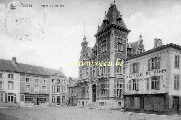 ancienne carte postale de Fosses-la-Ville Rue du Marché