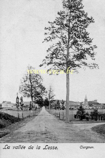 ancienne carte postale de Ciergnon La Vallée de la Lesse. Vue vers Ciergnon.