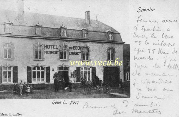ancienne carte postale de Spontin Hôtel du Bocq.  Froidmont-Enuset
