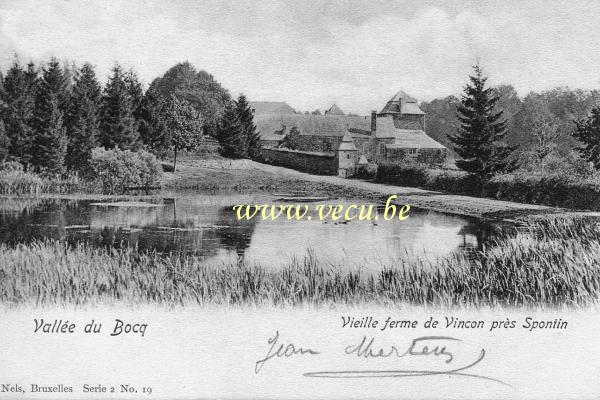 ancienne carte postale de Spontin Vieille ferme de Vincon près Spontin