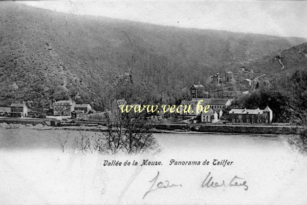 ancienne carte postale de Tailfer Vallée de la Meuse.  Panorama de Tailfer