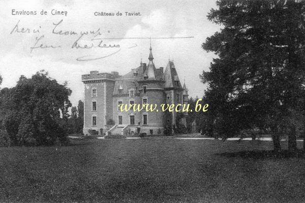 ancienne carte postale de Taviet Environs de Ciney.  Château de Taviet