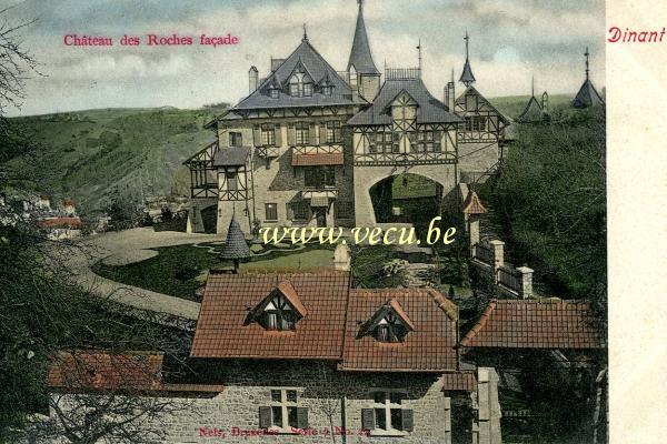 ancienne carte postale de Dinant Château des Roches Façade