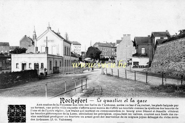 ancienne carte postale de Rochefort Le quartier et la gare