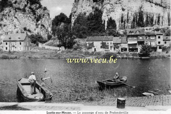ancienne carte postale de Lustin Le Passage d'eau de Profondeville