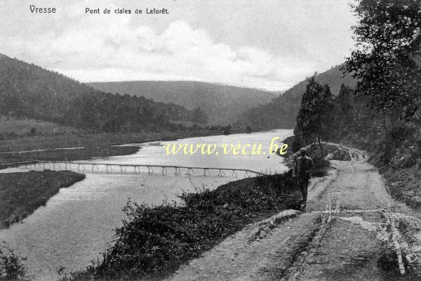 ancienne carte postale de Vresse-sur-Semois Pont de claies de Laforêt