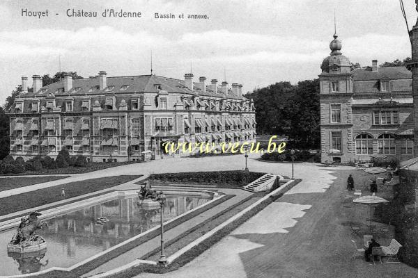 ancienne carte postale de Houyet Château d'Ardenne - Bassin et annexe.