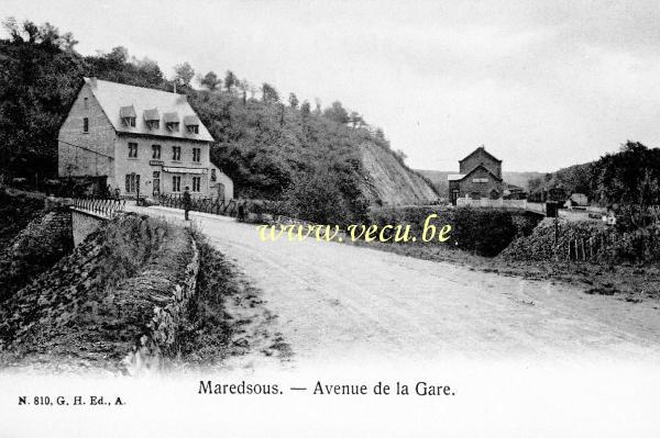 ancienne carte postale de Maredsous Avenue de la Gare