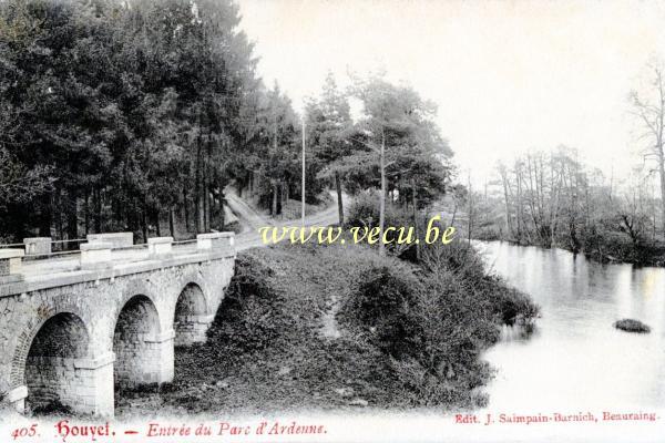 ancienne carte postale de Houyet Entrée du Parc d'Ardenne