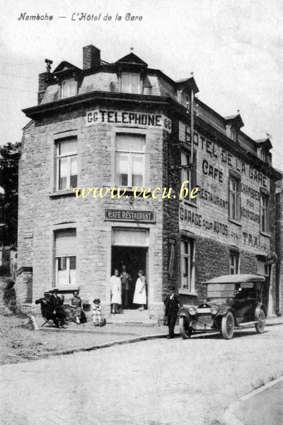 ancienne carte postale de Namêche L'Hôtel de la Gare