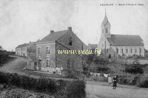 ancienne carte postale de Ciney Braibant - Route d'Yvoir à Ciney