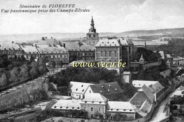 ancienne carte postale de Floreffe Séminaire de Floreffe - Vue panoramique prise des Champs-Elysées