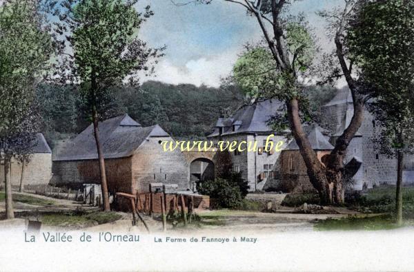 ancienne carte postale de Mazy La vallée de l'Orneau - La ferme de Fannoye à Mazy