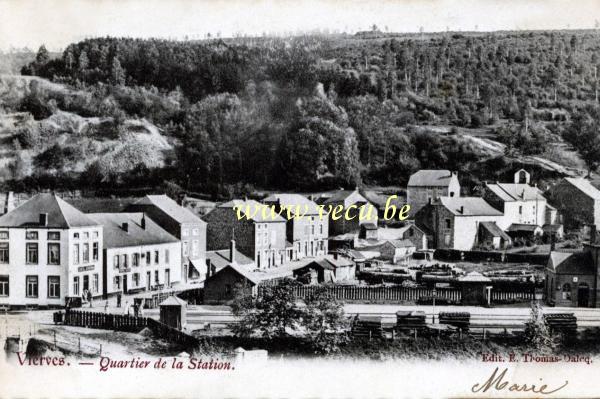 ancienne carte postale de Vierves-sur-Viroin Quartier de la Station