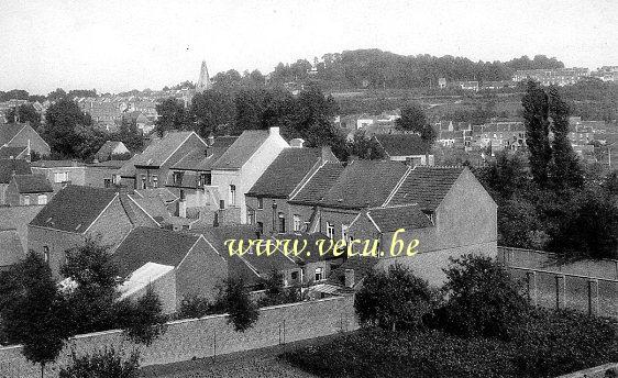 ancienne carte postale de Grammont Vue à vol d'oiseau sur le ville et la vieille montagne