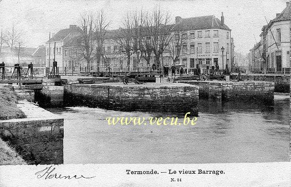 postkaart van Dendermonde Le Vieux Barrage