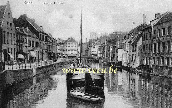 ancienne carte postale de Gand Rue de la Grue