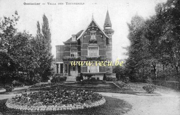 ancienne carte postale de Oostakker Villa des Tournesols