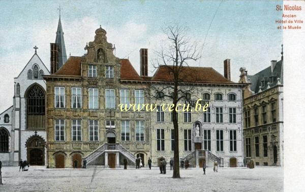 ancienne carte postale de Saint-Nicolas Ancien hôtel de ville et le musée