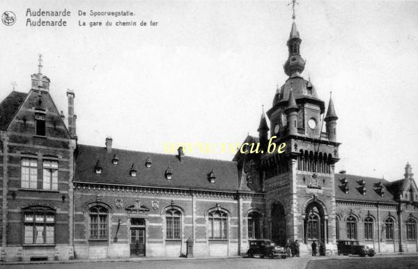 ancienne carte postale de Audenarde La gare du chemin de fer