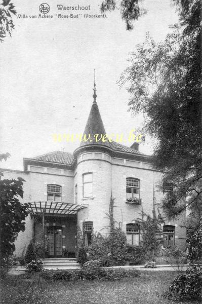 ancienne carte postale de Waarschoot Villa van Ackere - Rose Bud - Facade avant