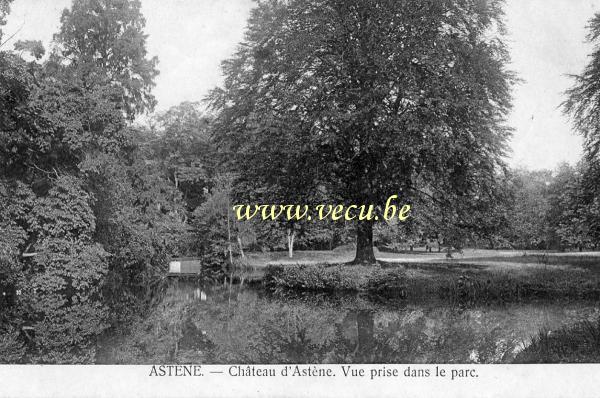 ancienne carte postale de Astene Château d'Astène - Vue prise dans le parc
