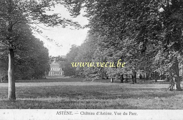 ancienne carte postale de Astene Château d'Astène - Vue du parc