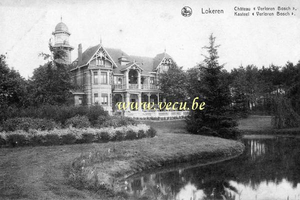 ancienne carte postale de Lokeren Château Verloren Bosch