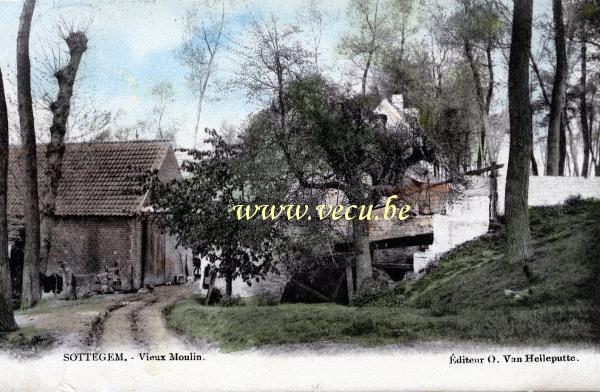 ancienne carte postale de Zottegem Vieux Moulin