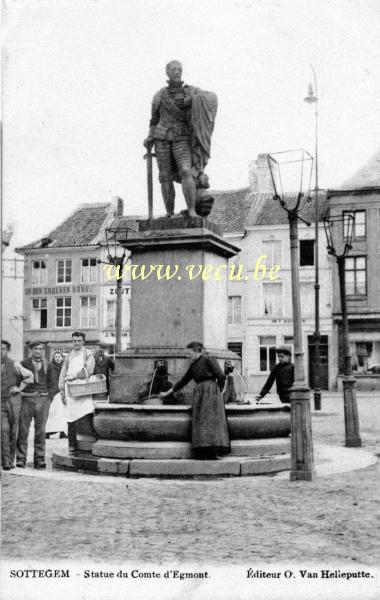 ancienne carte postale de Zottegem Statue du Comte d'Egmont
