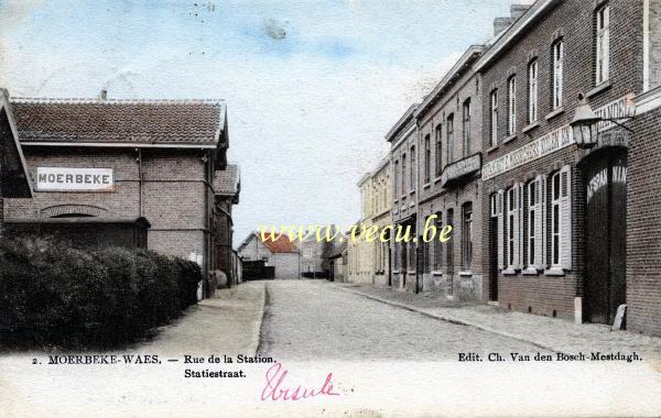 Cpa de Moerbeke-Waes Rue de la Station