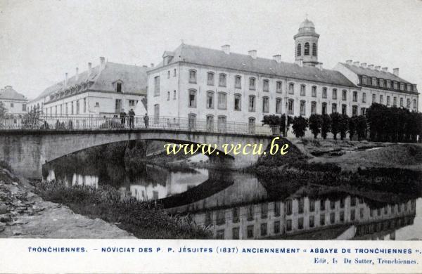 ancienne carte postale de Tronchiennes Noviciat des P. P. Jésuites anciennement Abbaye de Tronchiennes