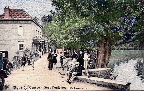 ancienne carte postale de Rhode-St-Genèse Sept Fontaine - L'Embarcadère