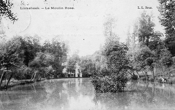 ancienne carte postale de Linkebeek Le Moulin Rose