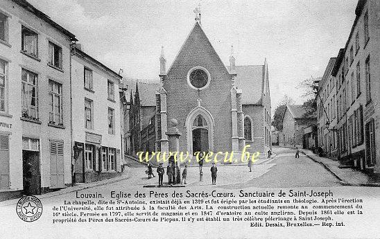 ancienne carte postale de Louvain Eglise des Pères des Sacrés-Cœurs, Sanctuaire St Joseph (Chapelle St Antoine)