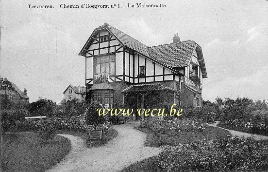 ancienne carte postale de Tervueren Chemin d'Hoegvorst n°1 - La Maisonnette