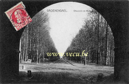 ancienne carte postale de Hoeilaart Groenendael - Chaussée de Malines