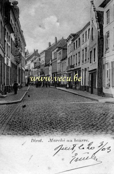 ancienne carte postale de Diest Marché au beurre