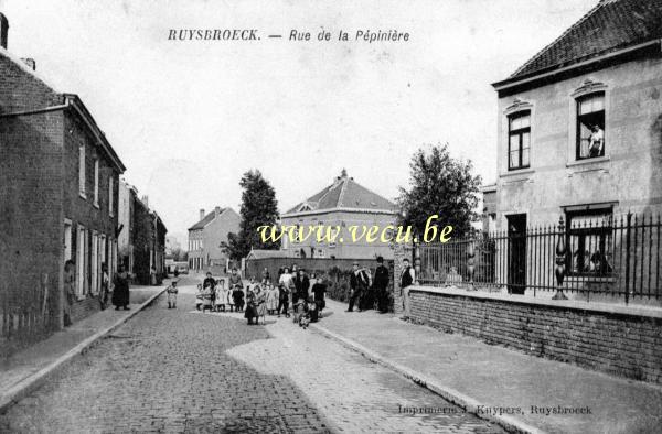 ancienne carte postale de Ruisbroek Rue de la Pépinière