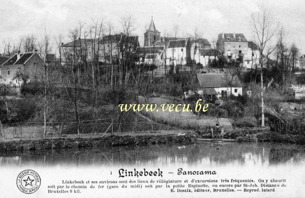ancienne carte postale de Linkebeek Panorama